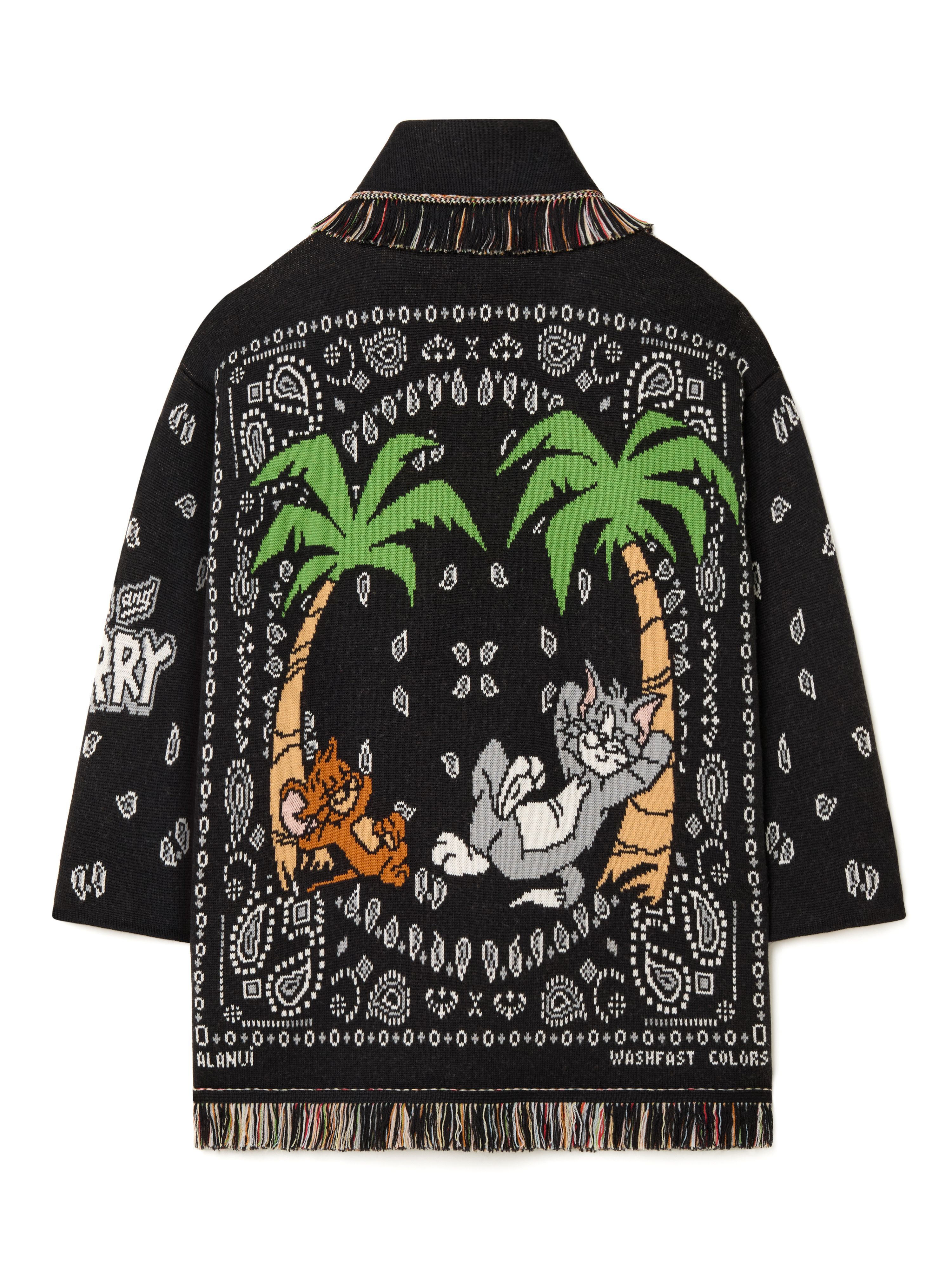 Alanui Tom & Jerry Bandana Jacquard Cardigan Black-Multicolor LWHB064R25KNI00J