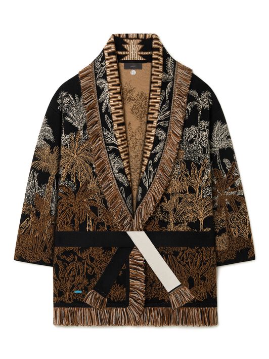 Alanui Jungle Toile De Jouy Cardigan Black-Pecan LWHB064R25KNI009