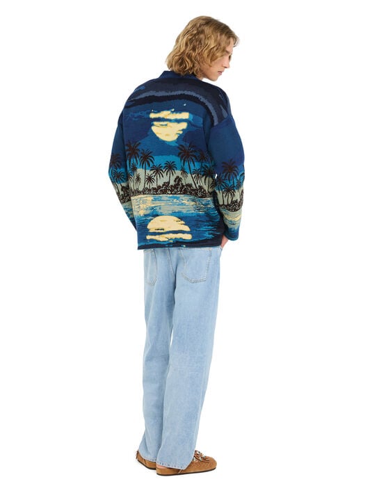 Alanui Lost In The Blue Cardigan Deep Blue-Multicolor LMHB027R26KNI003