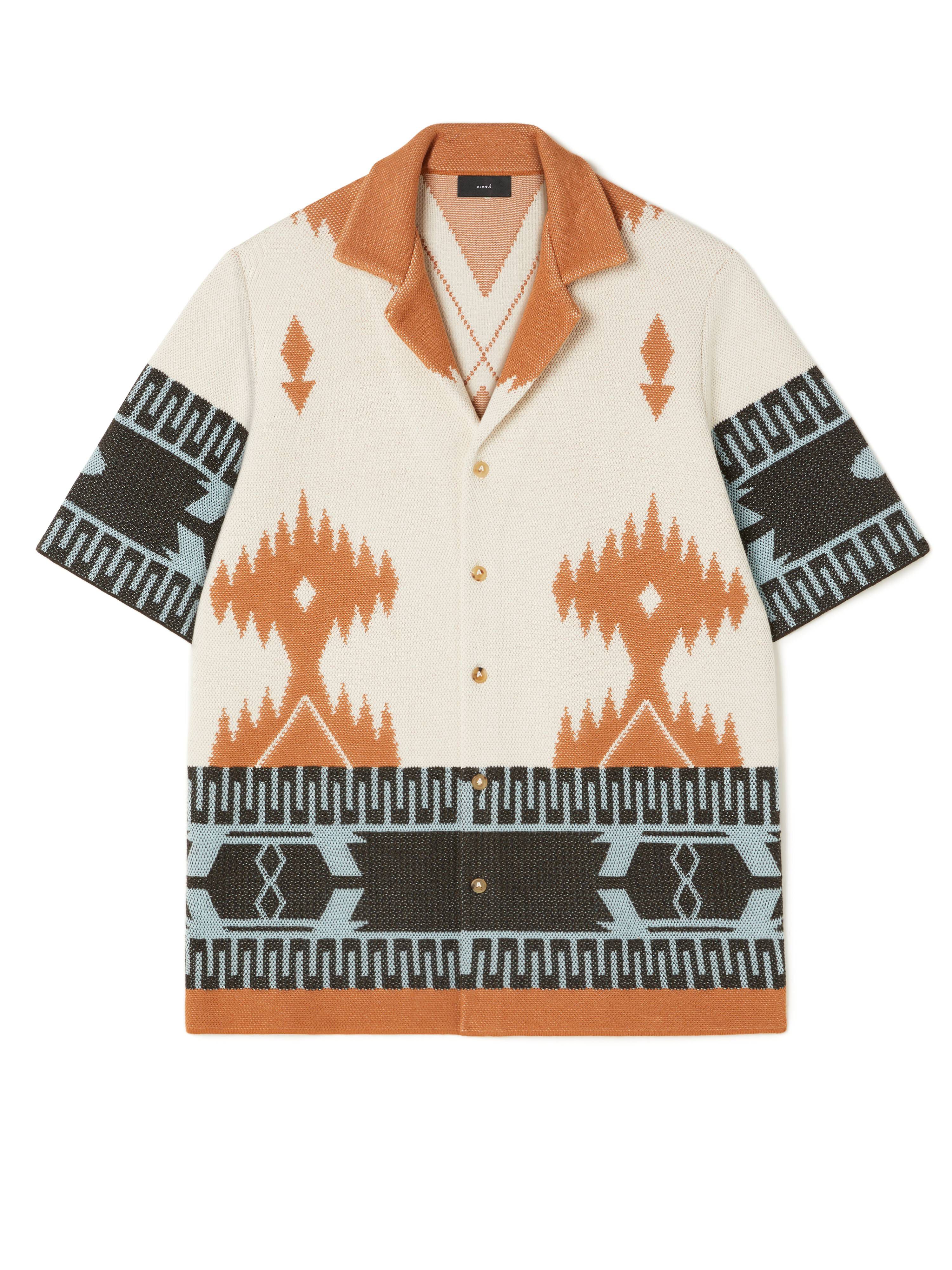 Alanui Cotton Piquet Icon Shirt Chalk-Pecan LMHY001R25KNI002