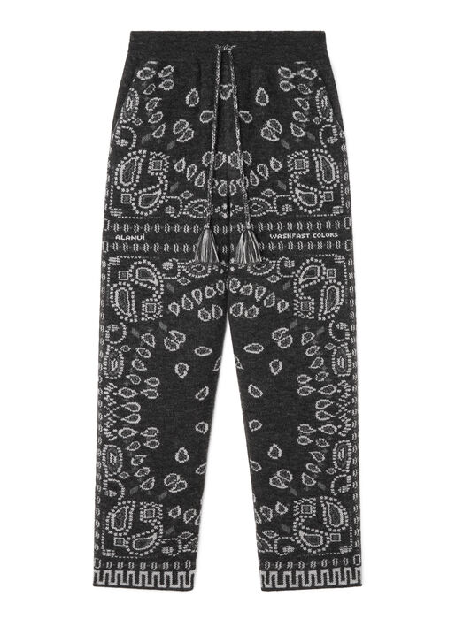 Alanui Bandana Jacquard Pants Charcoal-Multicolor LMHG016E25KNI001
