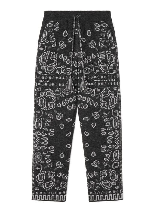 Alanui Bandana Jacquard Pants Charcoal-Multicolor LMHG016E25KNI001 Alanui Bandana Jacquard Pants Charcoal-Multicolor LMHG016E25KNI001