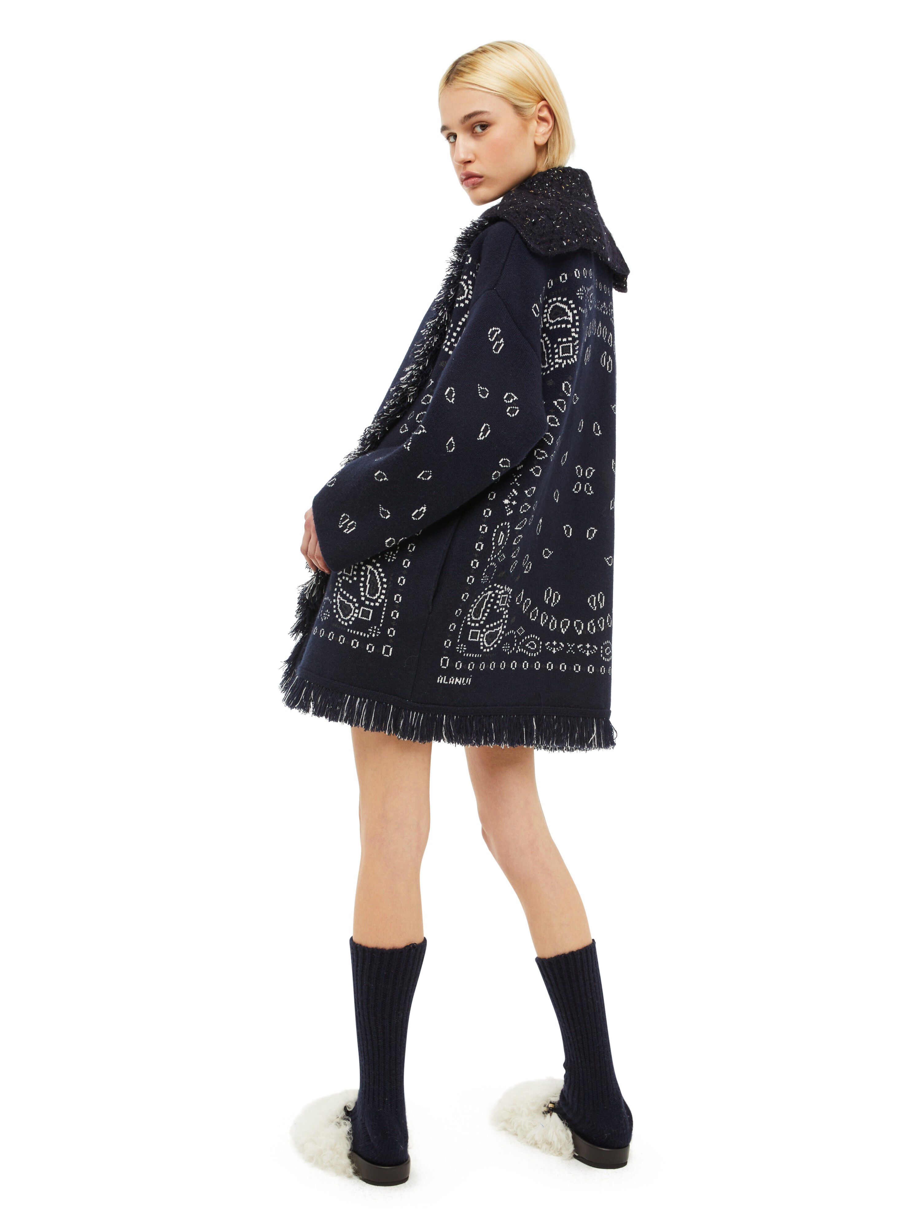 Alanui Bandana Jacquard Cardigan Midnight Blu LWHB064F23KNI002