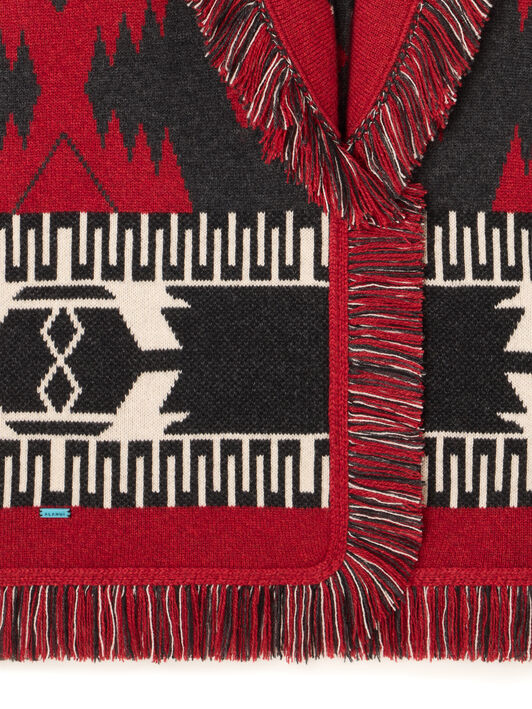 Alanui Icon Jacquard Cardigan Ruby-Charcoal LWHB064E25KNI002