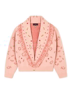 Alanui Bandana Jacquard Cardi-Bomber Calendula-Rosy Spike LWHB026R26KNI002