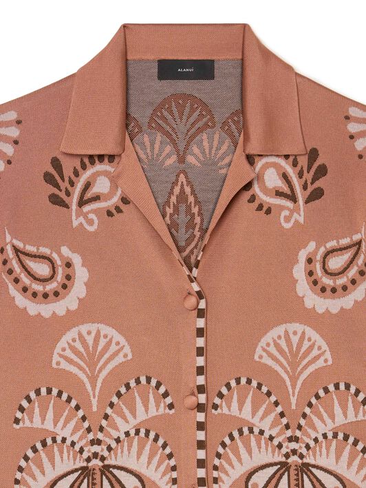 Alanui Wild Wonder Foulard Shirt Terracotta-Peach LWHY001R25KNI002