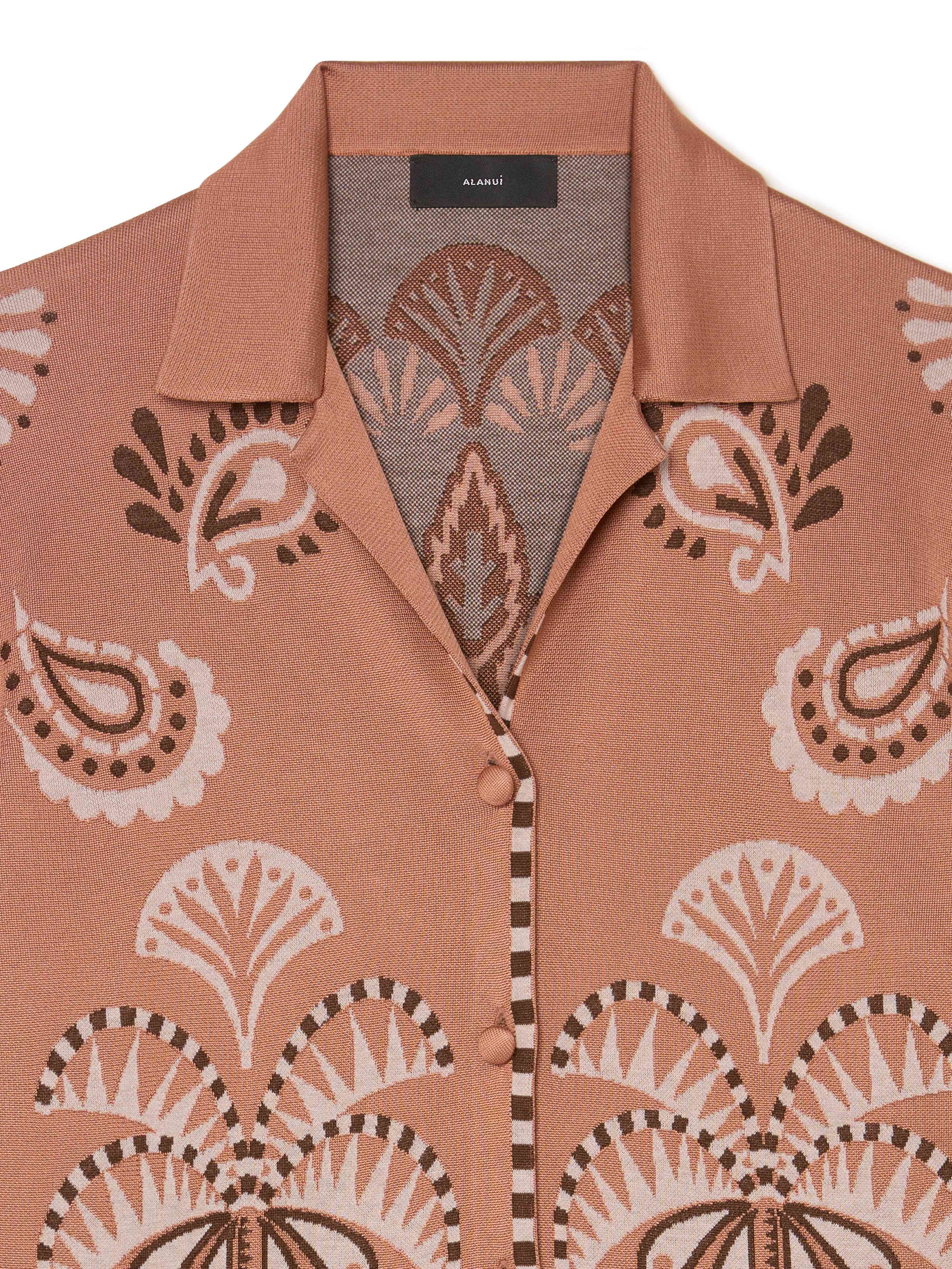 Alanui Wild Wonder Foulard Shirt Terracotta-Peach LWHY001R25KNI002
