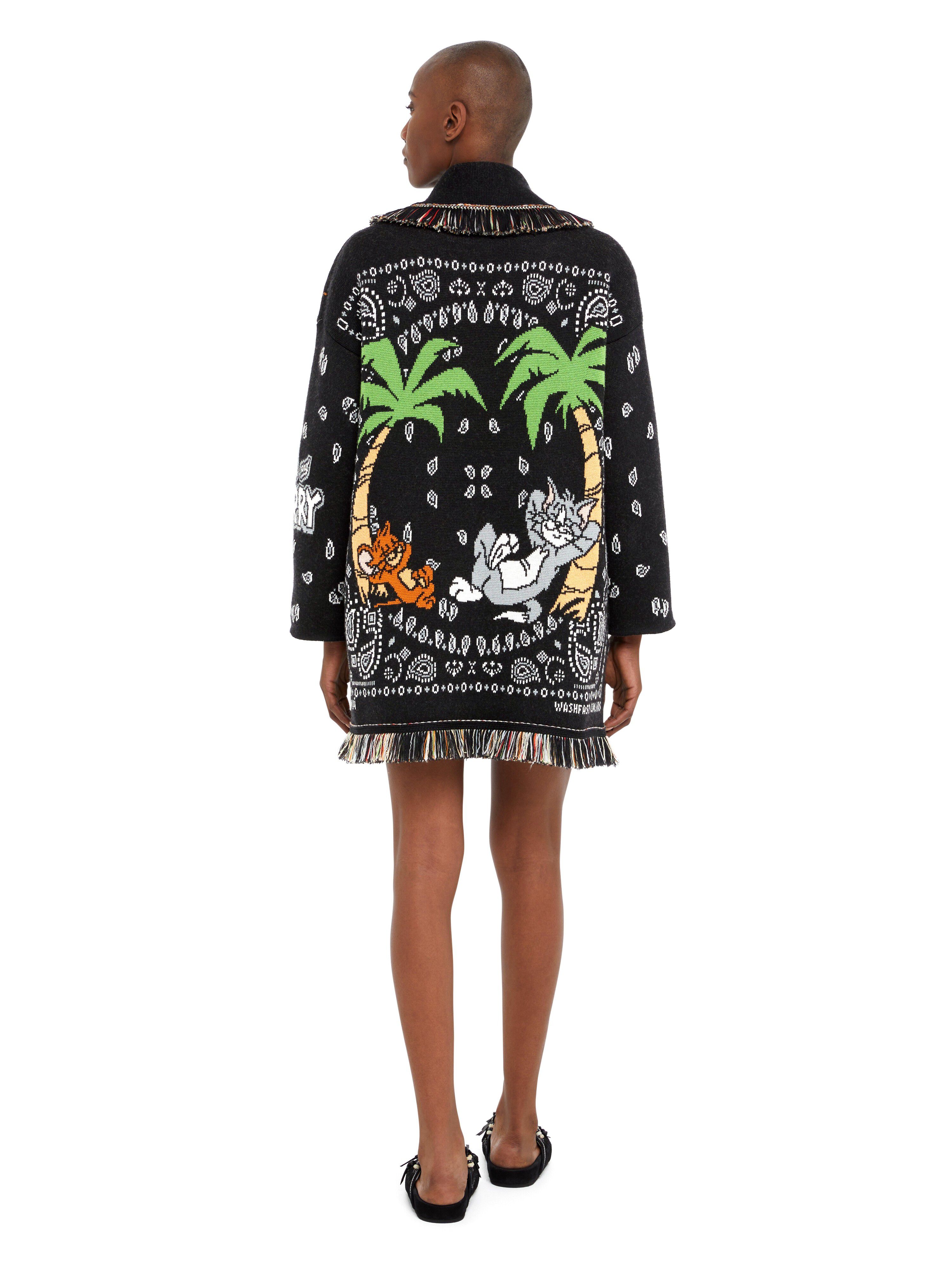 Alanui Tom & Jerry Bandana Jacquard Cardigan Black-Multicolor LWHB064R25KNI00J