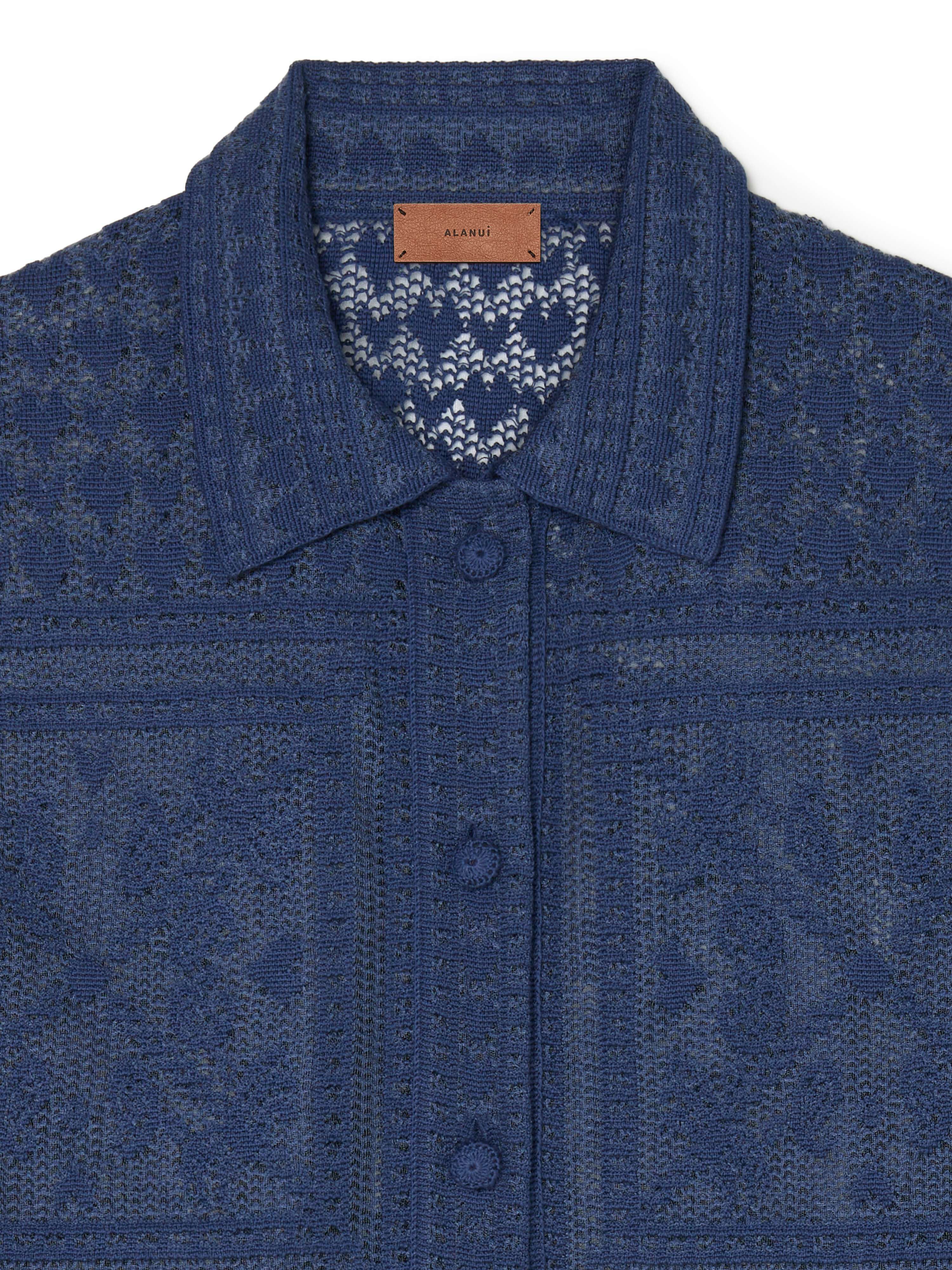 Alanui Kiss By The Book Shirt Indigo LWHY003R25KNI002