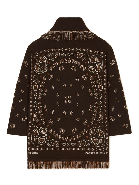 Alanui Bandana Jacquard Cardigan Coffee-Multicolor LWHB064E24KNI002