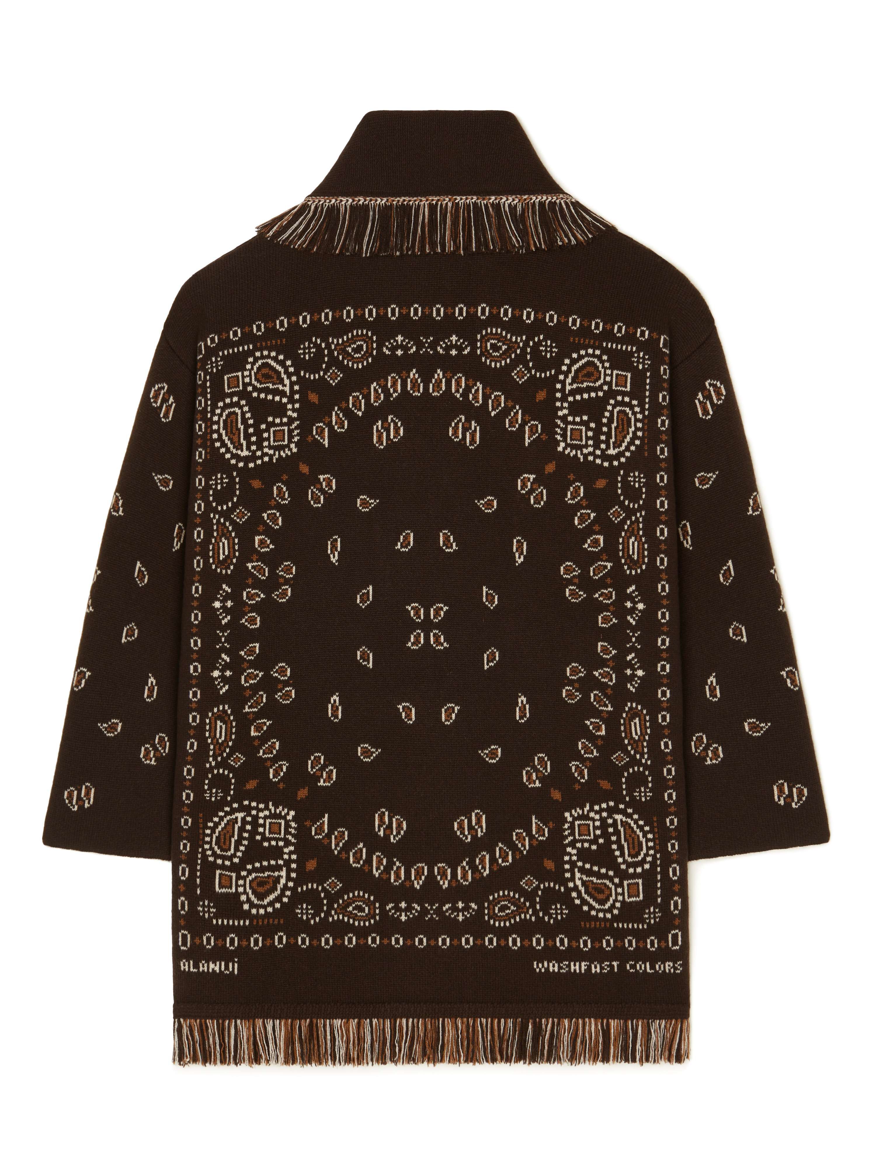 Alanui Bandana Jacquard Cardigan Coffee-Multicolor LWHB064E24KNI002