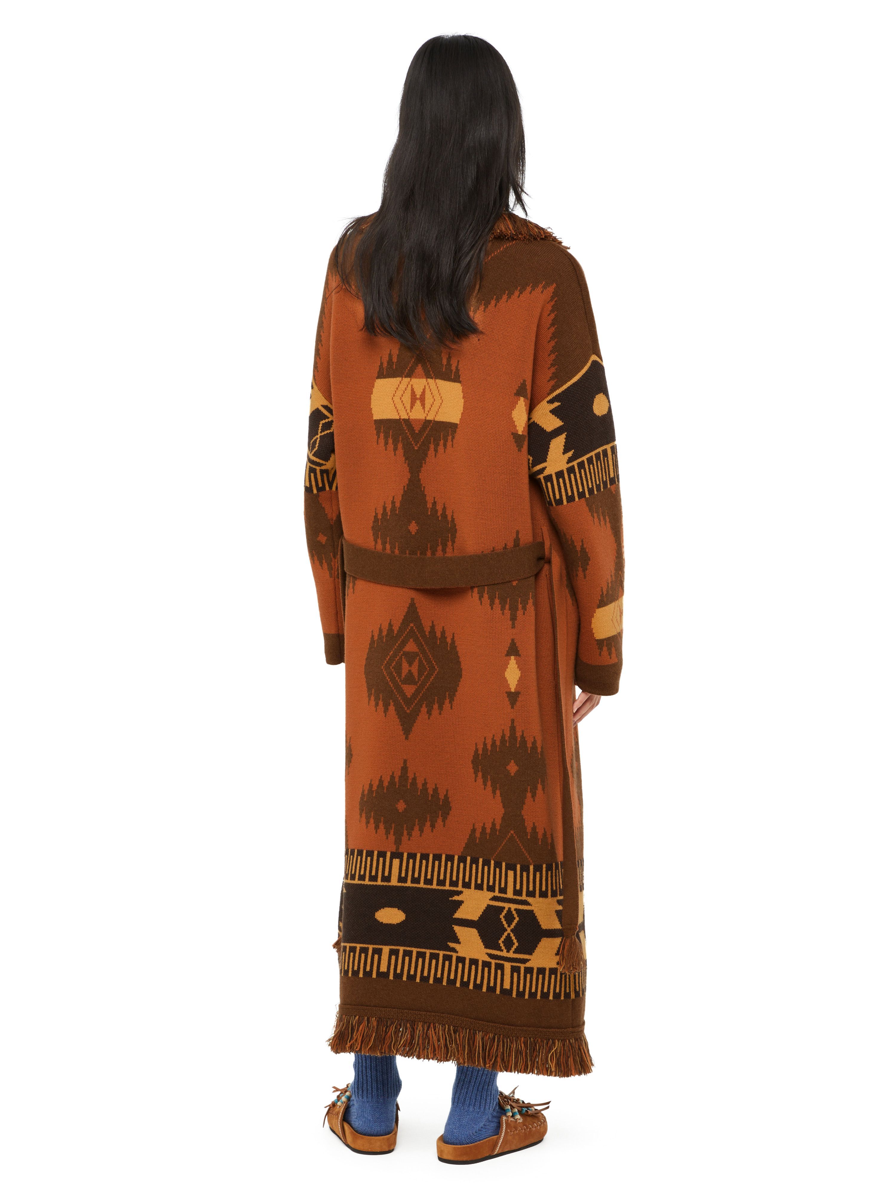 Alanui Icon Jacquard Coat Tamarind-Castagno LWHQ003E24KNI002