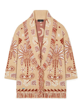 Alanui Echoes Of The Island Cardigan Pink Sand-Chalk