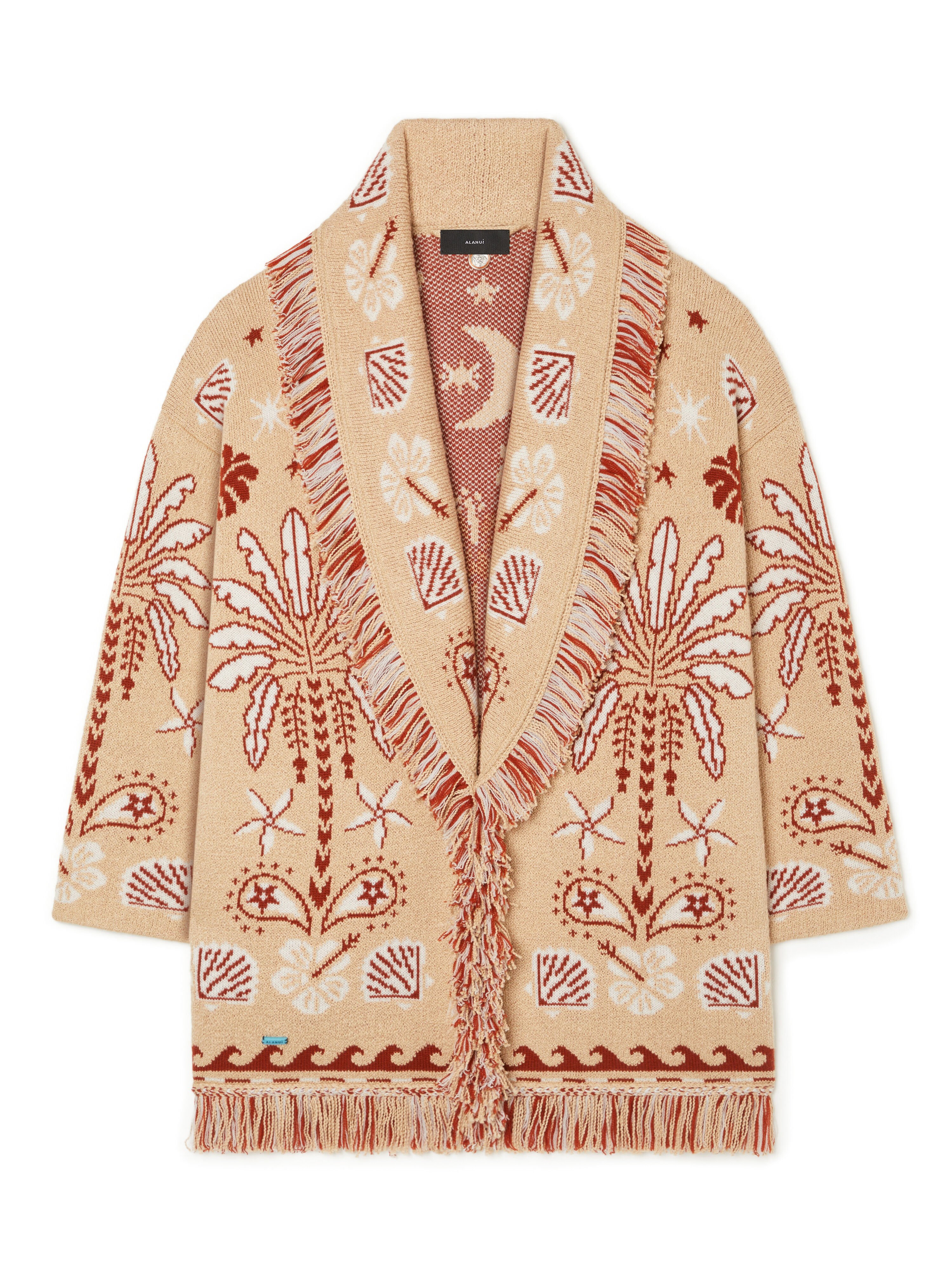 Alanui Echoes Of The Island Cardigan Pink Sand-Chalk LWHB064R26KNI003 Alanui Echoes Of The Island Cardigan Pink Sand-Chalk LWHB064R26KNI003