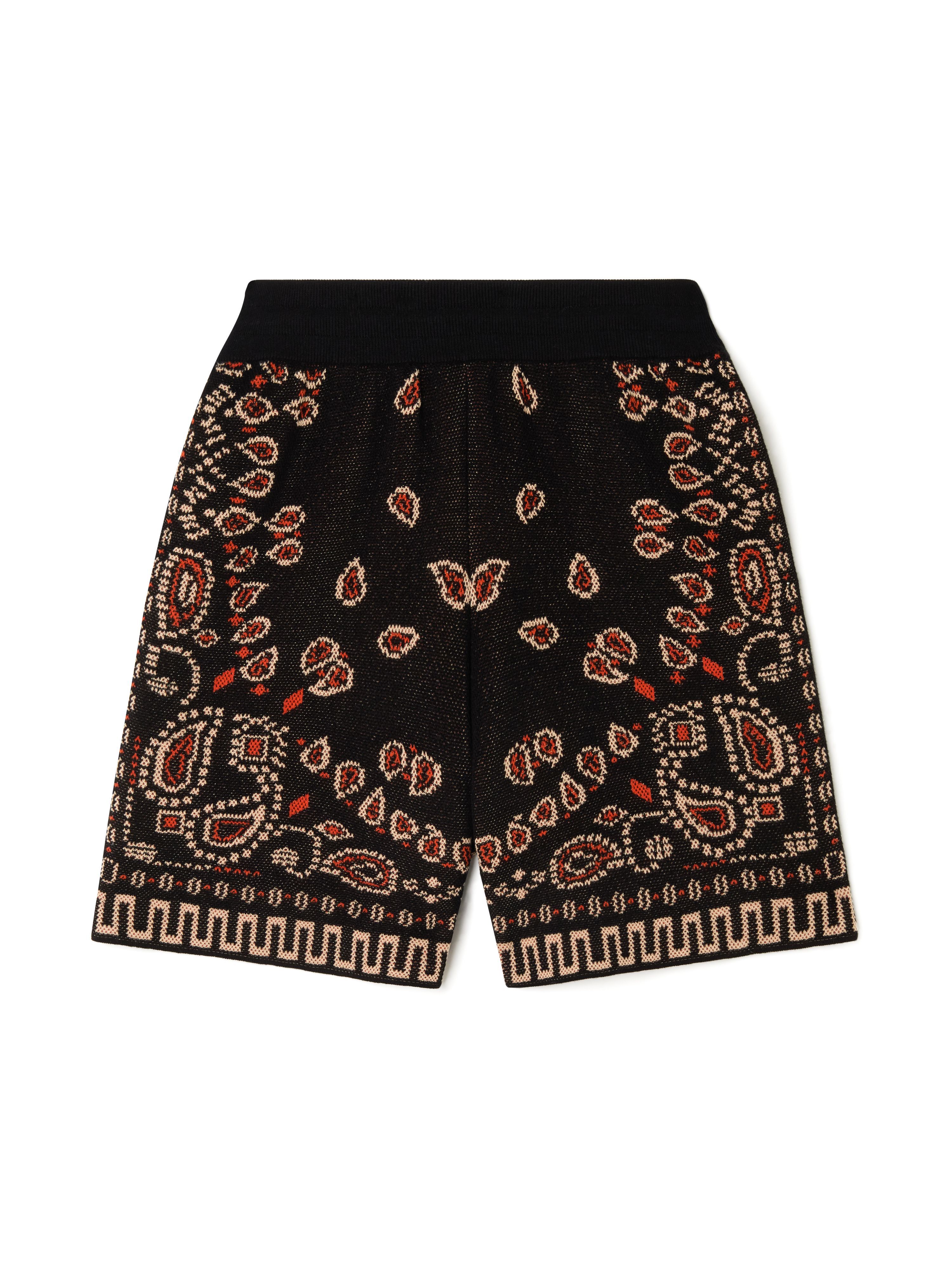 Alanui Cotton Piquet Bandana Bermuda Black-Furnace LMHM003R25KNI001