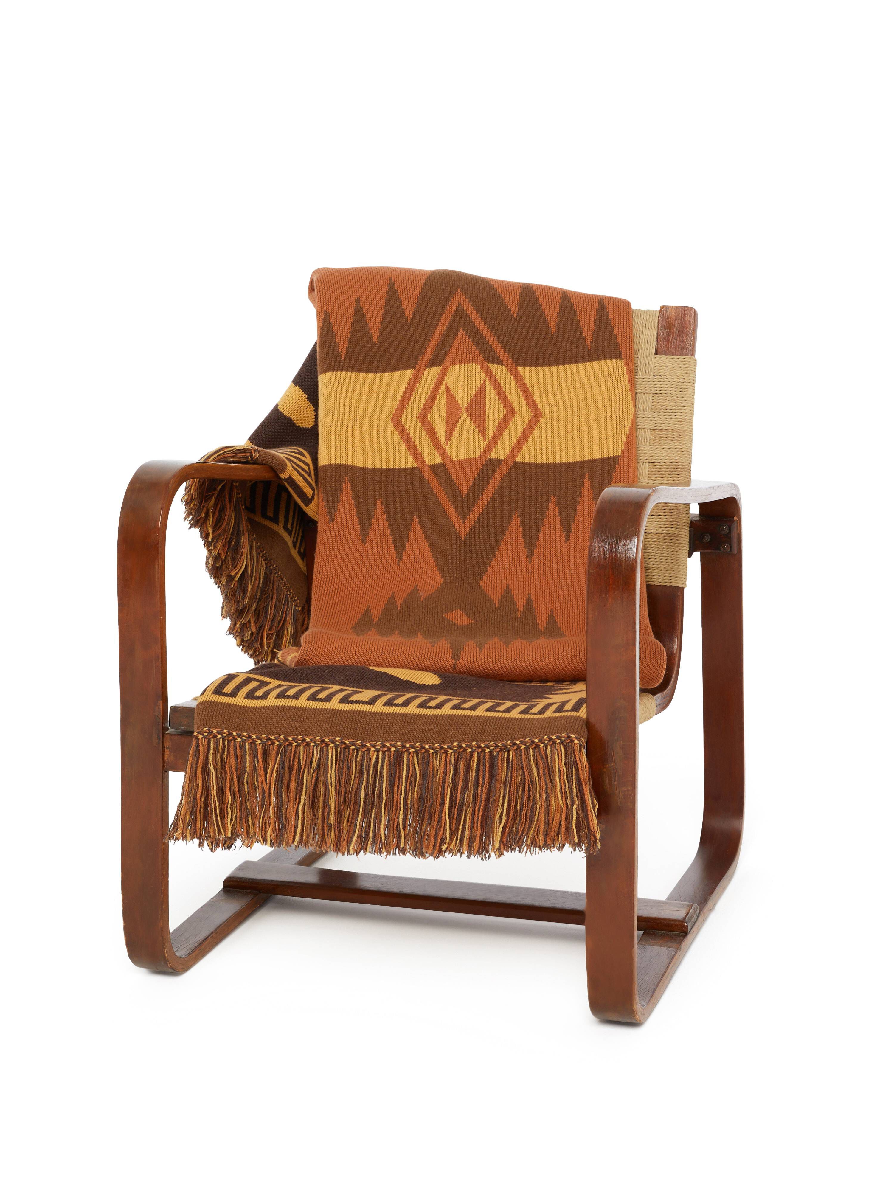 Alanui Icon Jacquard Blanket Tamarind-Castagno LWRO002E24KNI001