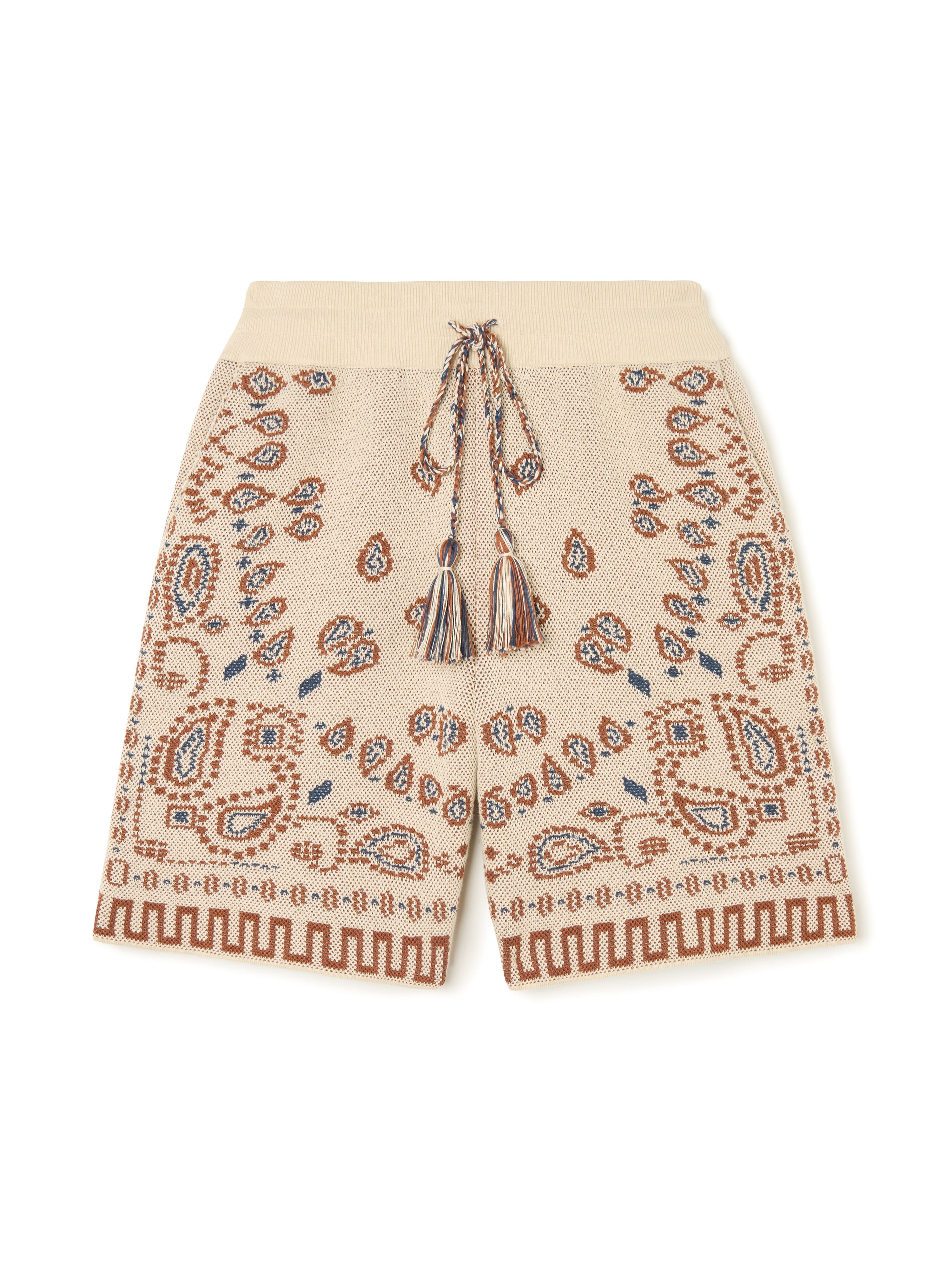 Alanui Cotton Piquet Bandana Bermuda Sand-Red Earth LMHM003R26KNI002 Alanui Cotton Piquet Bandana Bermuda Sand-Red Earth LMHM003R26KNI002