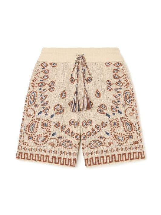 Alanui Cotton Piquet Bandana Bermuda Sand-Red Earth LMHM003R26KNI002 Alanui Cotton Piquet Bandana Bermuda Sand-Red Earth LMHM003R26KNI002