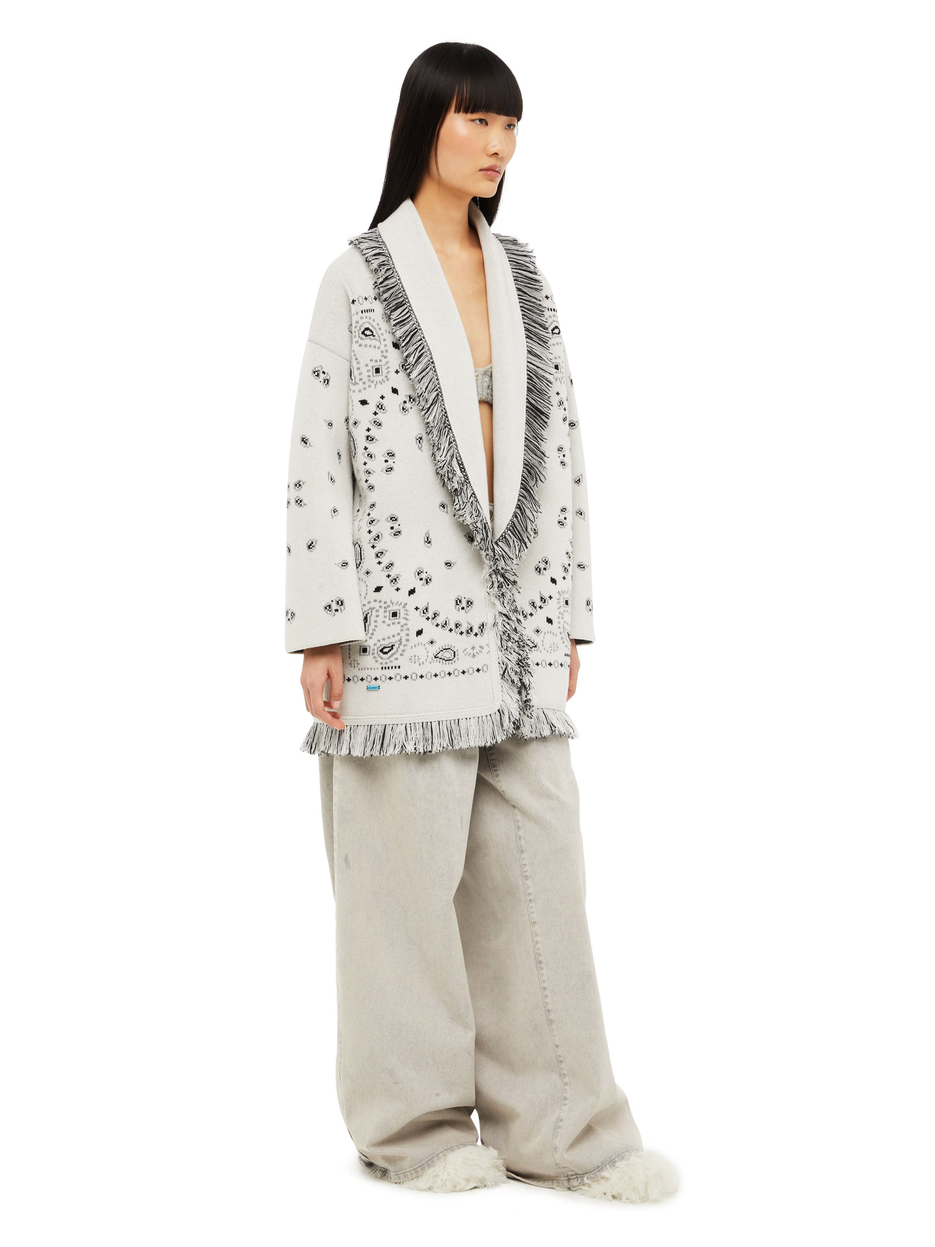 Alanui Bandana Jacquard Cardigan Moon Light LWHB064F23KNI002