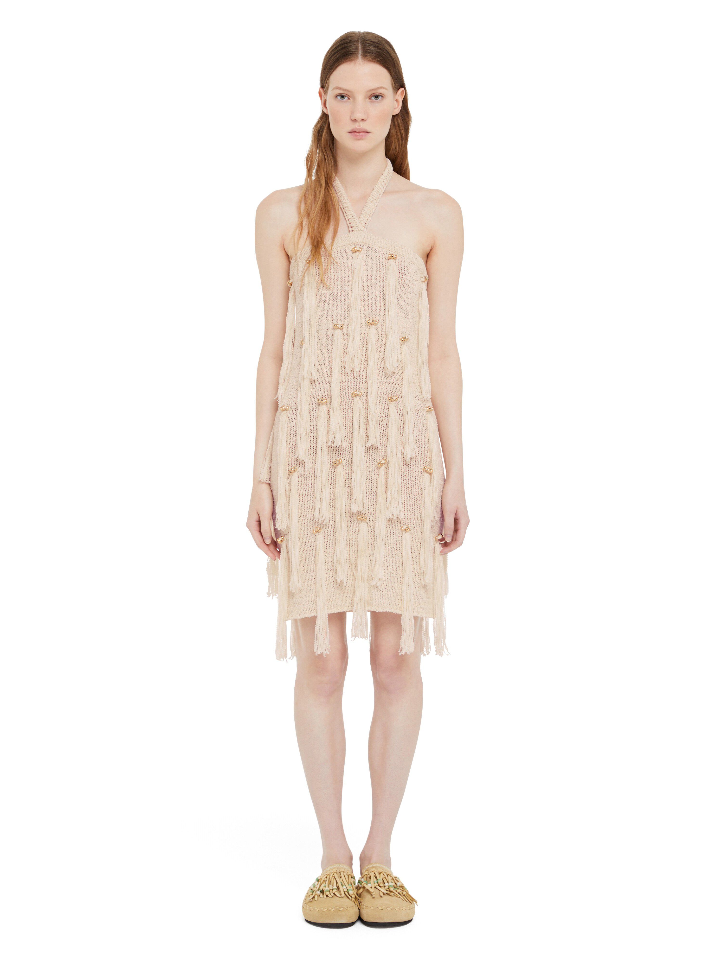 Alanui Cape Jasmine Dress Chalk LWHI05ER25KNI001