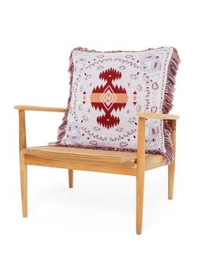 Alanui Bandana Jacquard Pillow Chalk-Marsala