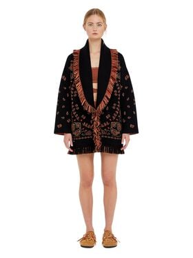 Alanui Bandana Jacquard Cardigan Black-Furnace