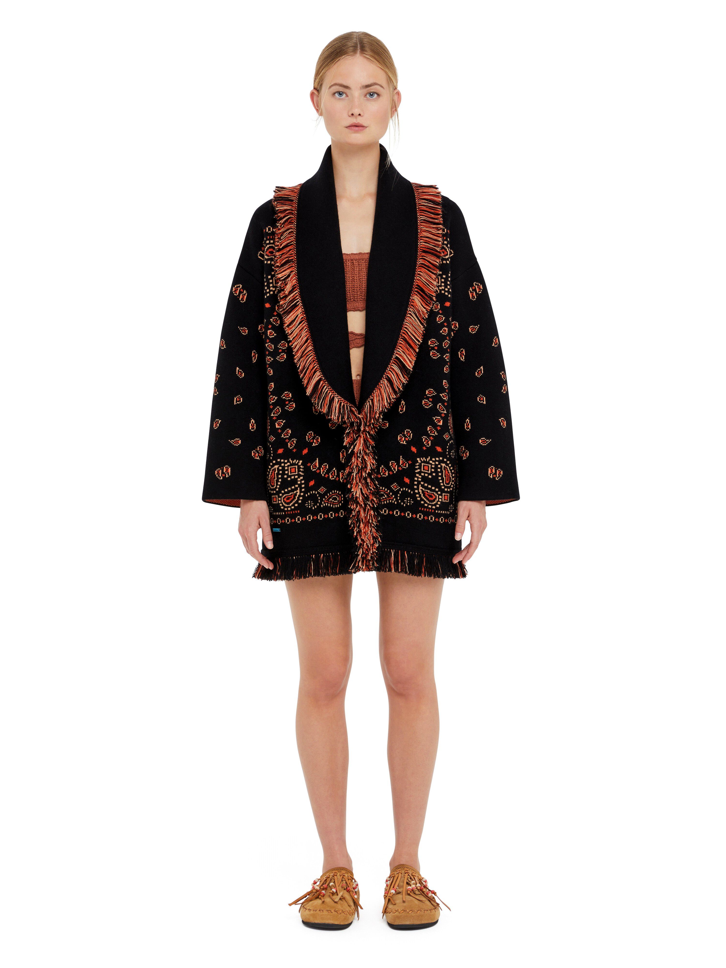 Alanui Bandana Jacquard Cardigan Black-Furnace LWHB064R25KNI001