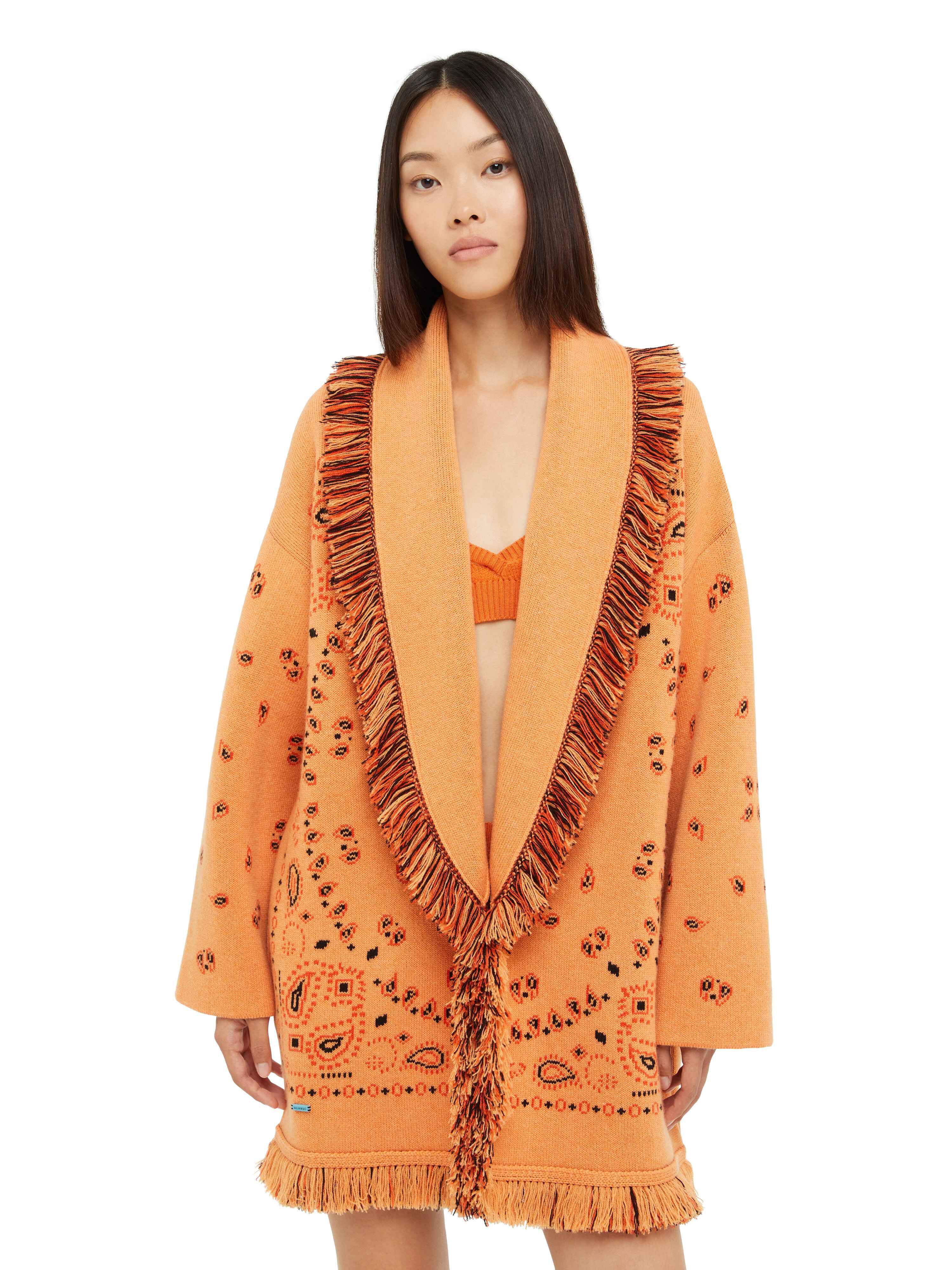 Alanui Bandana Jacquard Cardigan Chalk LWHB064R24KNI002