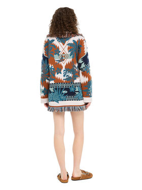 Alanui Island Soul Cardigan Red Earth-Teal LWHB064R26KNI009