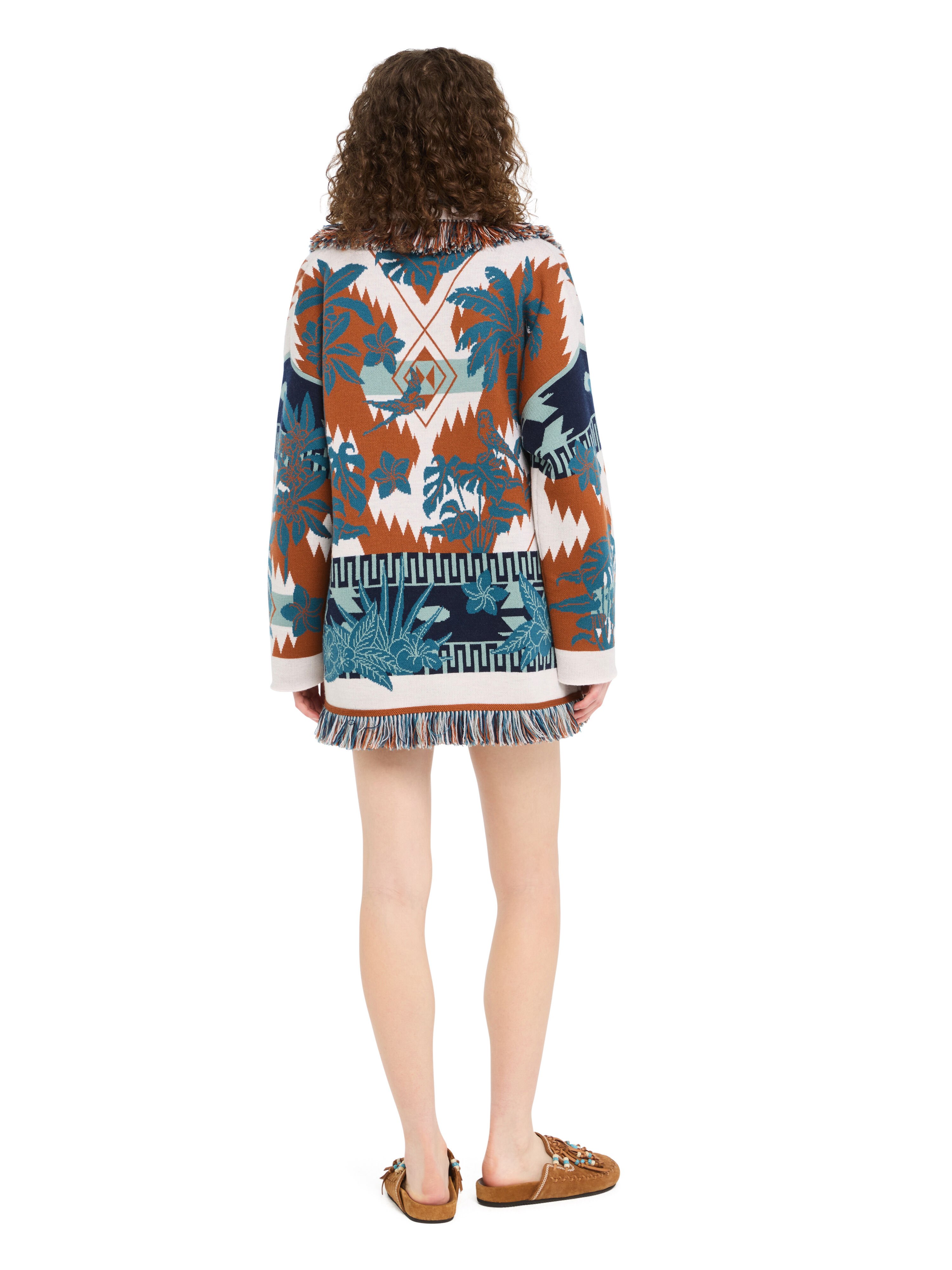 Alanui Island Soul Cardigan Red Earth-Teal LWHB064R26KNI009