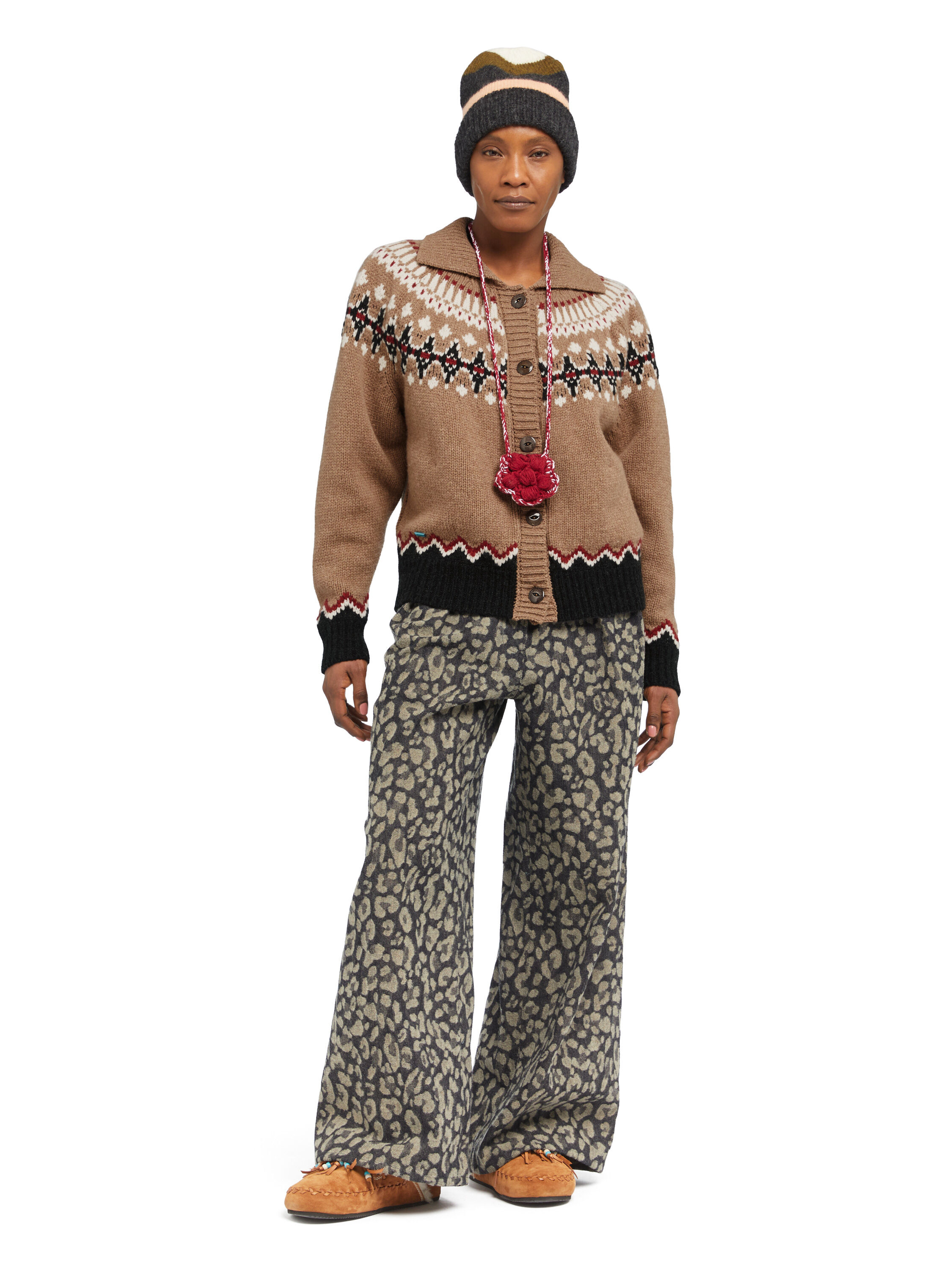 Alanui Sweet Winter Jacket Camel-Multicolor LWHQ01DE25KNI001