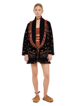 Alanui Bandana Jacquard Cardigan Black-Multicolor LWHB064R25KNI00B