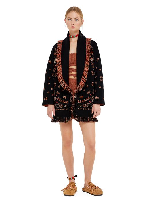 Alanui Bandana Jacquard Cardigan Black-Furnace LWHB064R25KNI001