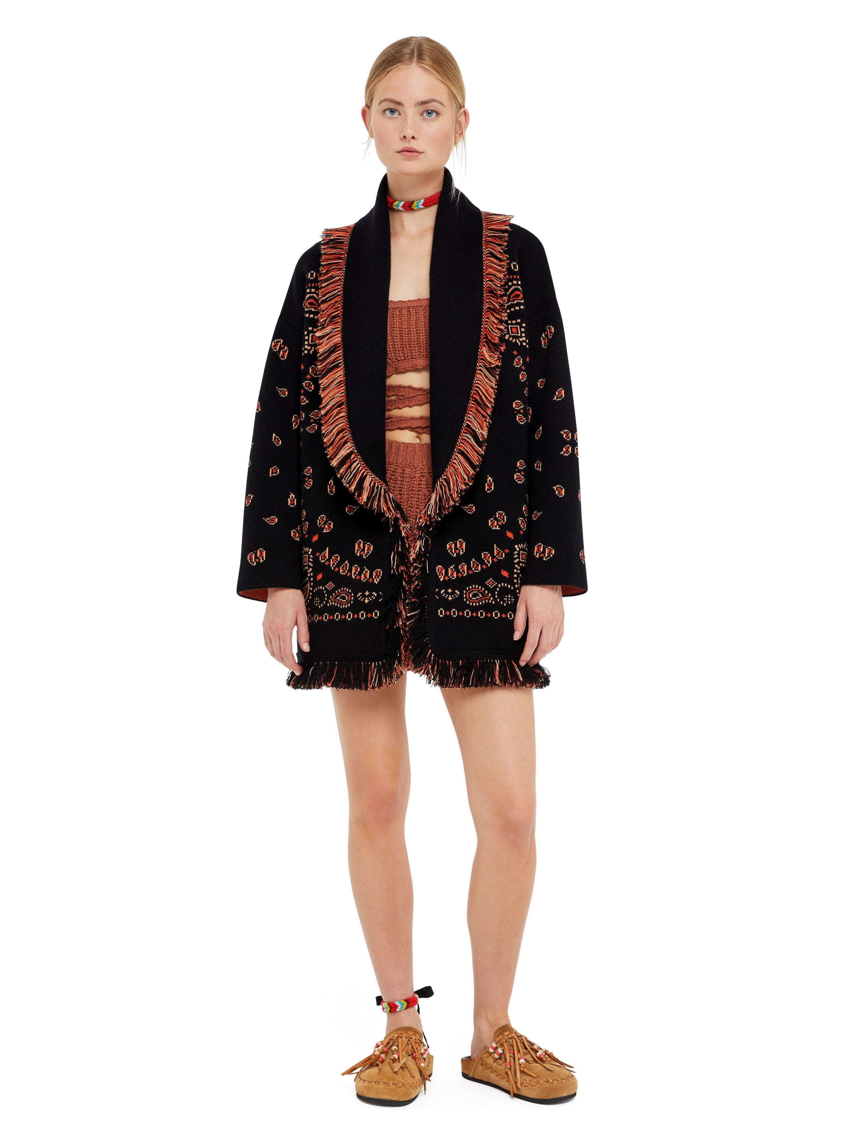 Alanui Bandana Jacquard Cardigan Black-Furnace LWHB064R25KNI001