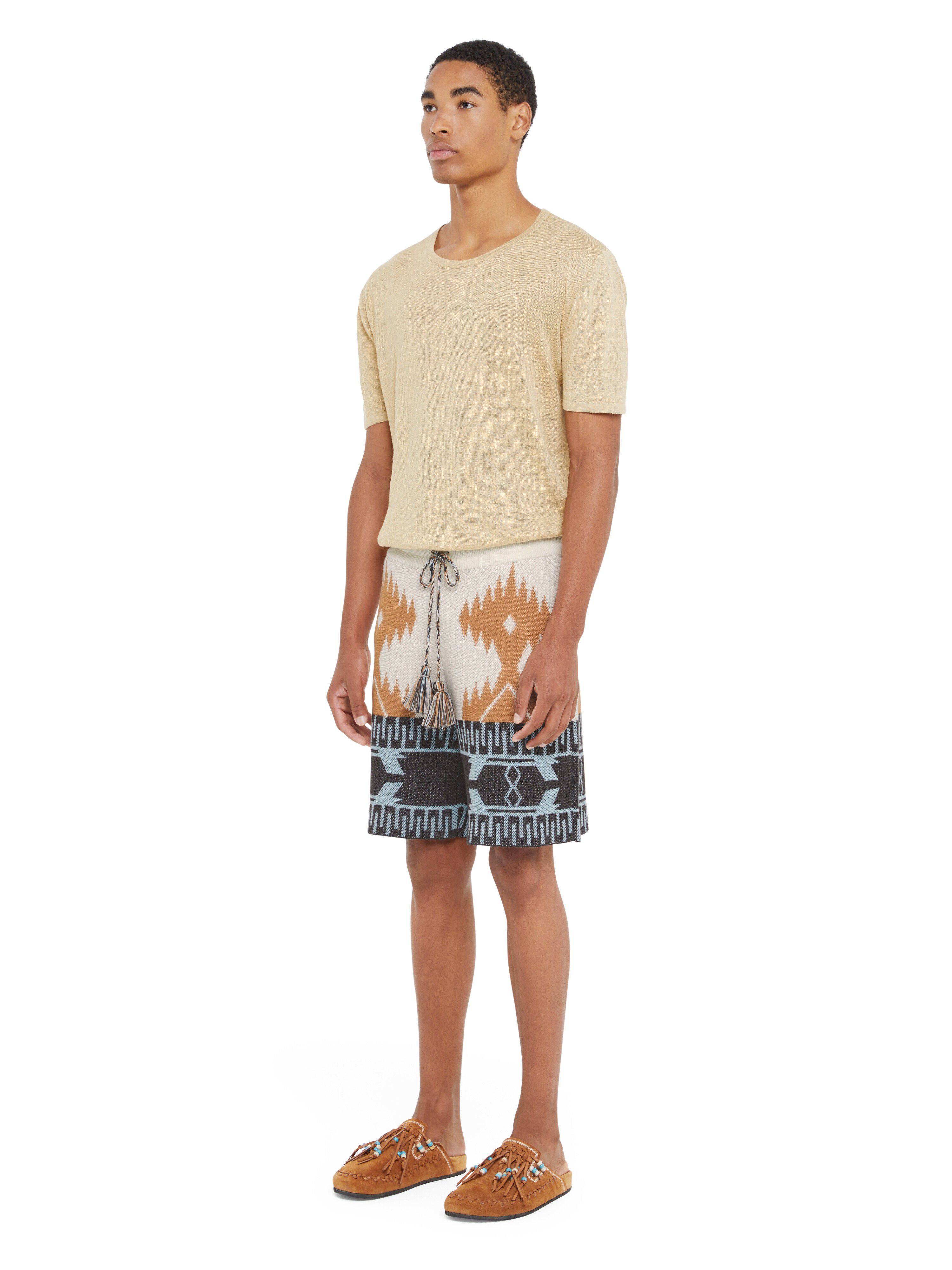 Alanui Cotton Piquet Icon Bermuda Chalk-Pecan LMHM003R25KNI002