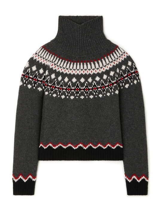 Alanui Sweet Winter Turtleneck Black Grey-Multicolor LWHF001E25KNI001