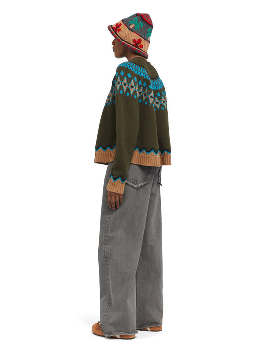 Alanui Sweet Winter Sweater Oliva-Multicolor LWHE061E25KNI001