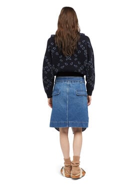 Alanui Bandana Jacquard Cardi-Bomber Midnight Blue-Multicolor