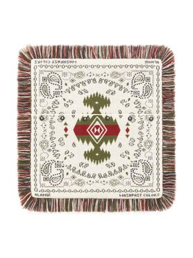 Alanui Bandana Jacquard Pillow Ivory-Olive
