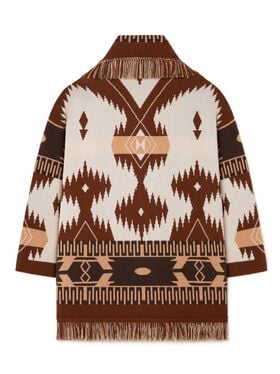 Alanui Icon Jacquard Cardigan Chalk-Pecan