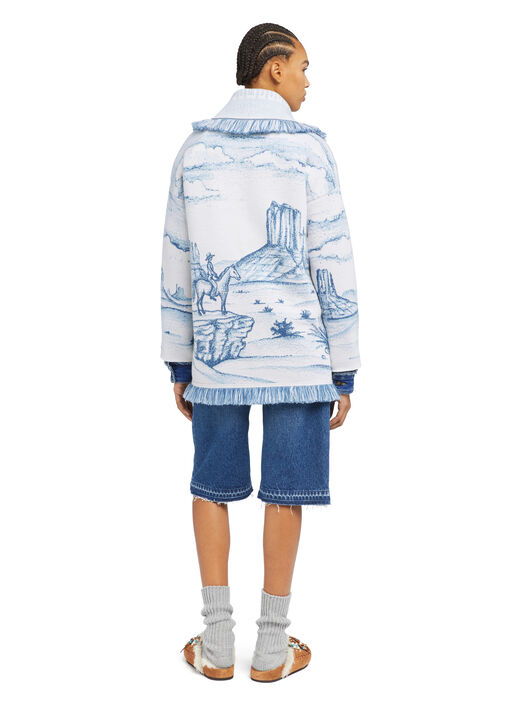 Alanui Silent Rider Cardigan Chalk-Bluebell LWHB064E25KNI00F