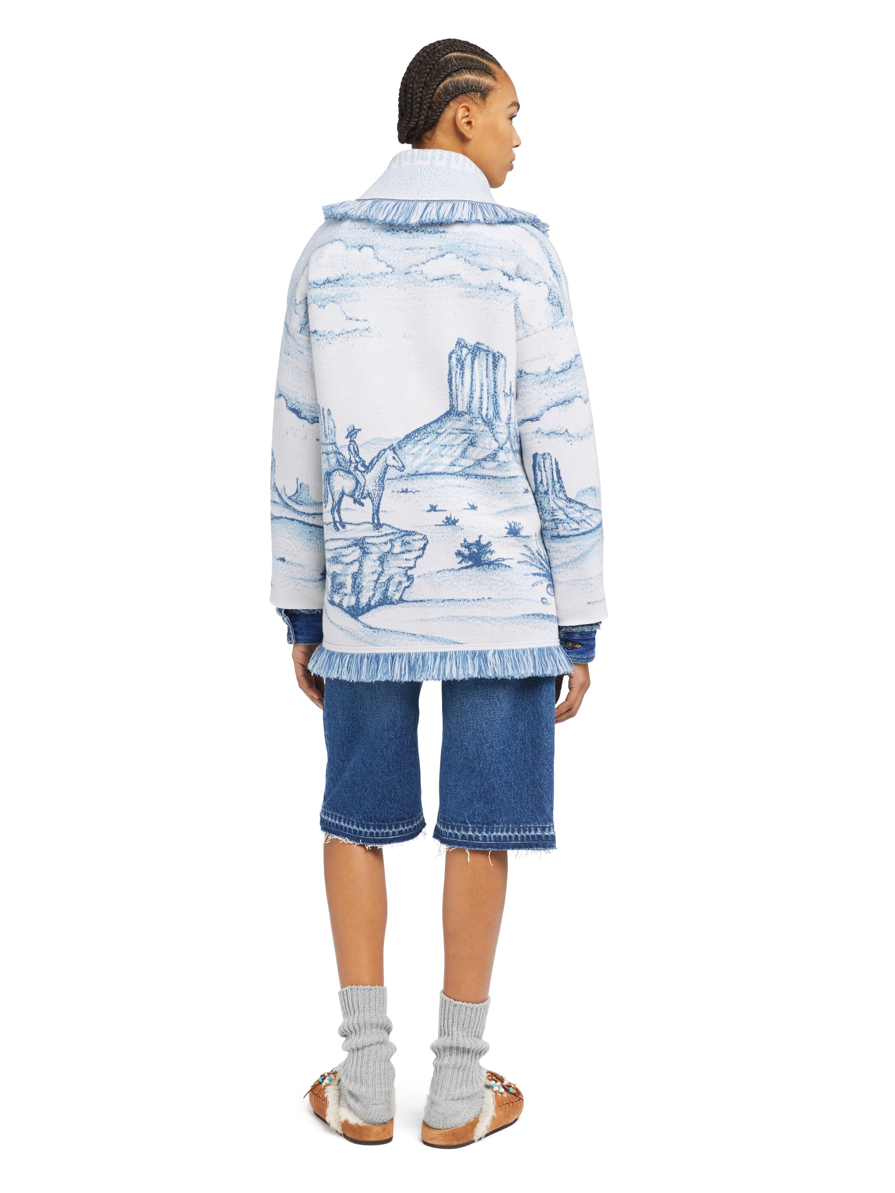 Alanui Silent Rider Cardigan Chalk-Bluebell LWHB064E25KNI00F