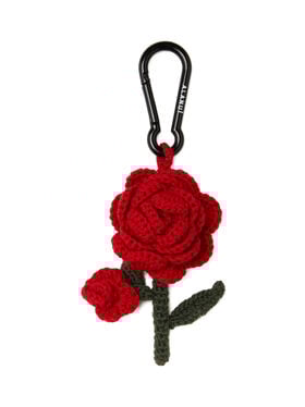 Alanui Rose Amigurumi Crochet Keyring Ruby-Olive LWRE00BE25KNI001