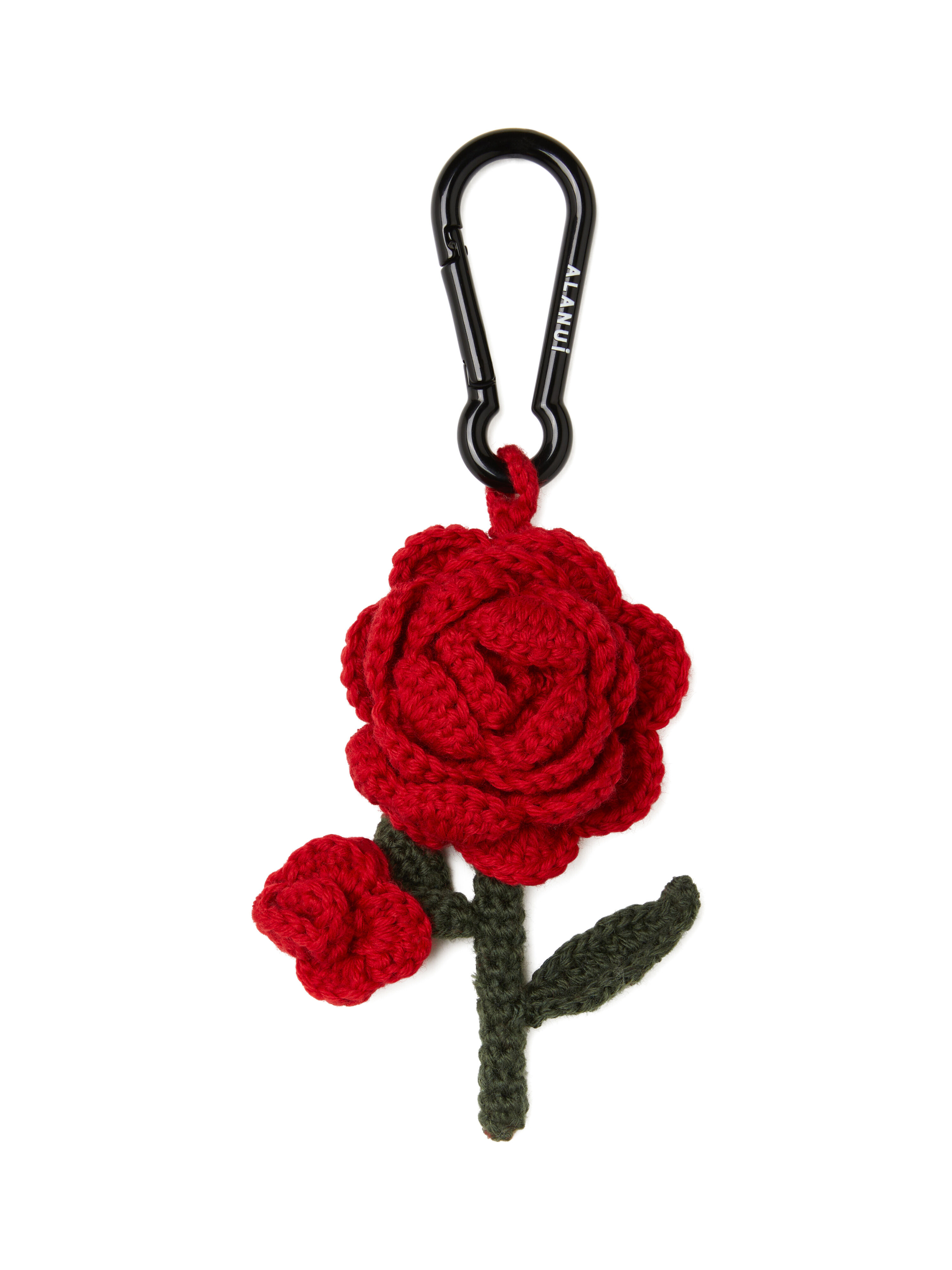 Alanui Rose Amigurumi Crochet Keyring Ruby-Olive LWRE00BE25KNI001