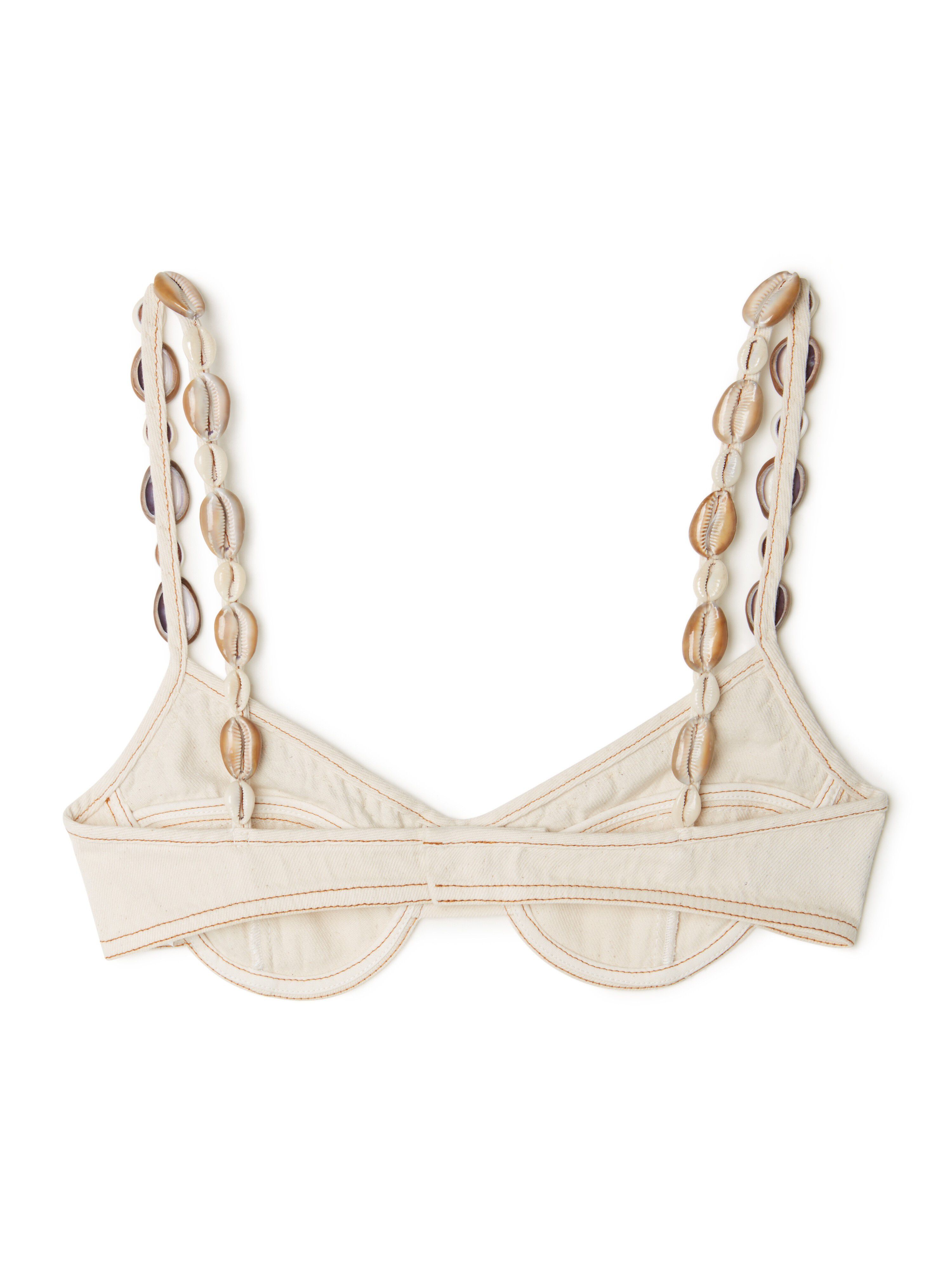 Alanui Ocean Dream Denim Bra White Raw Denim LWYP001R25DEN001