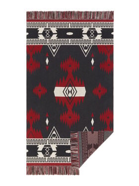 Alanui Icon Jacquard Blanket Ruby-Charcoal