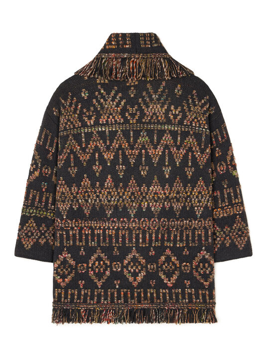 Alanui Grunge Beat Cardigan Charcoal-Multicolor LWHB064E25KNI005 Alanui Grunge Beat Cardigan Charcoal-Multicolor LWHB064E25KNI005