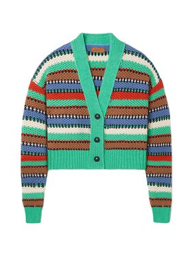 Alanui Sunny Stripes Cardicrop Black-Multicolor LWHB064R25KNI00B