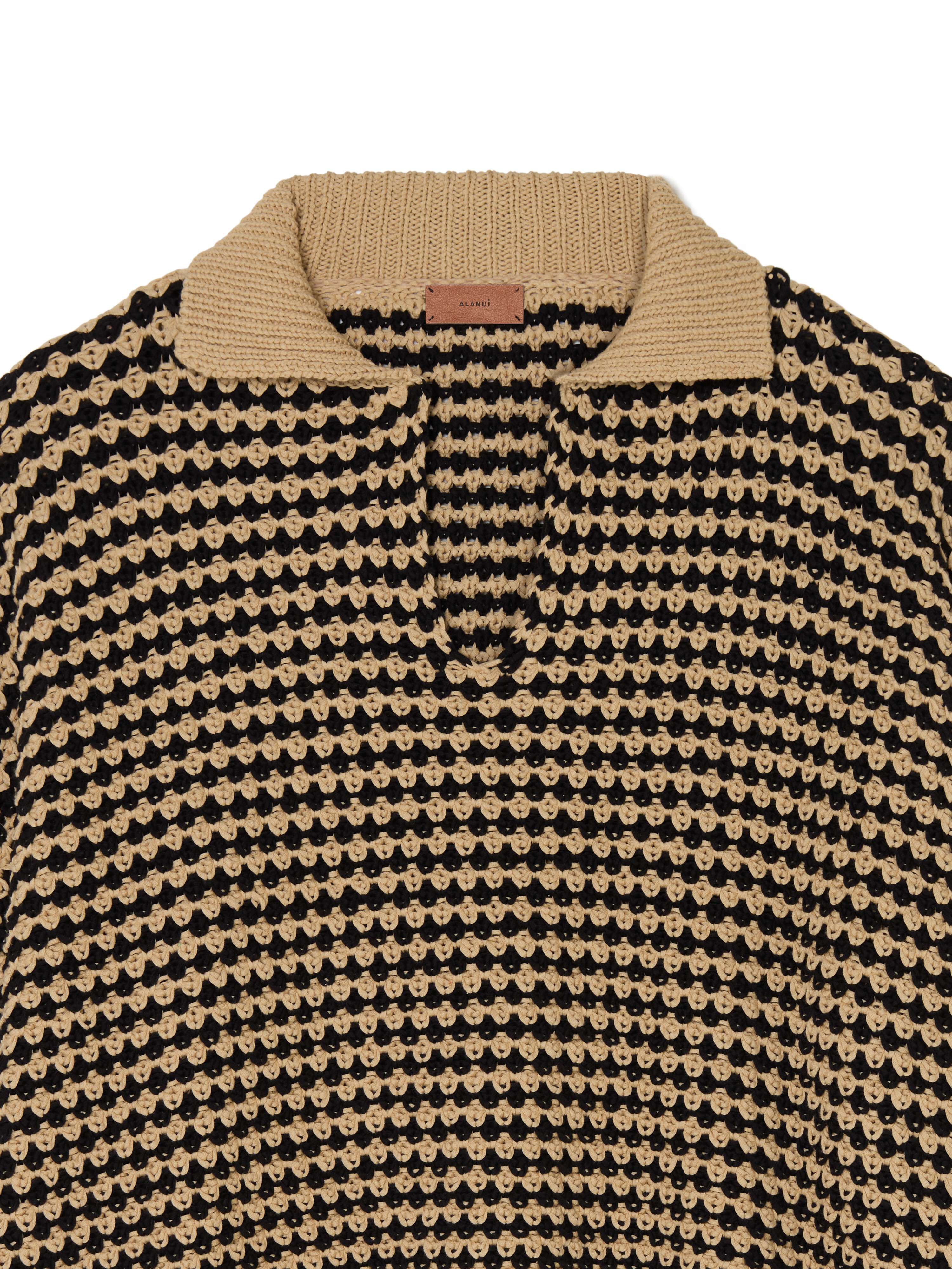 Alanui Tropical Shadow Polo Sand-Black LWHV002R25KNI001