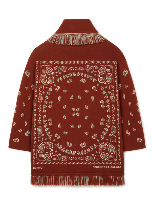 Alanui Bandana Jacquard Cardigan Harissa-New Sage LWHB064R26KNI030 Alanui Bandana Jacquard Cardigan Harissa-New Sage LWHB064R26KNI030